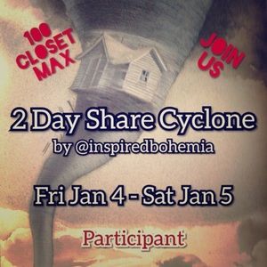 2 DAY SHARE CYCLONE~BOGO (1/FREE) entire Closet💕